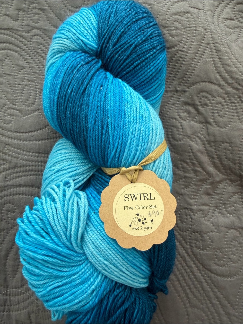 Swirl  ewe to Yarn in Ocean Blue Shades